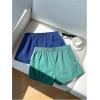 image:imageMakeMeChic Womens 2 Pack Linen Shorts Summer Beach Pajama Boxer ShortsDark Blue Green