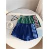 image:imageMakeMeChic Womens 2 Pack Linen Shorts Summer Beach Pajama Boxer ShortsDark Blue Green