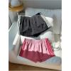 image:imageMakeMeChic Womens 2 Pack Linen Shorts Summer Beach Pajama Boxer ShortsPink Black Striped
