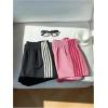 image:imageMakeMeChic Womens 2 Pack Linen Shorts Summer Beach Pajama Boxer ShortsPink Black Striped
