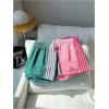 image:imageMakeMeChic Womens 2 Pack Linen Shorts Summer Beach Pajama Boxer ShortsStriped Green Pink