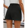 image:imageMakeMeChic Womens Elegant Plaid Shorts Dressy High Waisted Shorts Houndstooth Zipper Wide Leg Mini Shorts Work Casual ShortsBlack
