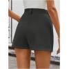 image:imageMakeMeChic Womens Elegant Plaid Shorts Dressy High Waisted Shorts Houndstooth Zipper Wide Leg Mini Shorts Work Casual ShortsGrey