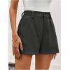 image:imageMakeMeChic Womens Elegant Plaid Shorts Dressy High Waisted Shorts Houndstooth Zipper Wide Leg Mini Shorts Work Casual ShortsGrey