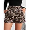 image:imageMakeMeChic Womens Elegant Plaid Shorts Dressy High Waisted Shorts Houndstooth Zipper Wide Leg Mini Shorts Work Casual ShortsKhaki a