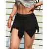 image:imageMakeMeChic Womens Floral Lace Mini Skirt Asymmetrical Ruched Ruffle Hem Y2k Festival Rave Fairy Flowy SkirtsBlack