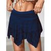 image:imageMakeMeChic Womens Floral Lace Mini Skirt Asymmetrical Ruched Ruffle Hem Y2k Festival Rave Fairy Flowy SkirtsDark Blue