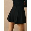 image:imageMakeMeChic Womens Houndstooth Plaid Shorts Pleated High Waisted Business Casual SkortsBlack