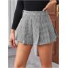 image:imageMakeMeChic Womens Houndstooth Plaid Shorts Pleated High Waisted Business Casual SkortsBlack and White