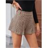 image:imageMakeMeChic Womens Houndstooth Plaid Shorts Pleated High Waisted Business Casual SkortsKhaki