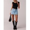 image:imageMakeMeChic Womens Jean Denim Skorts Y2k Mini Skirt Vintage 90s Denim Skirt StreetwearLight Wash
