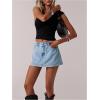image:imageMakeMeChic Womens Jean Denim Skorts Y2k Mini Skirt Vintage 90s Denim Skirt StreetwearLight Wash