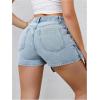 image:imageMakeMeChic Womens Wrap Button Front Denim Skort High Waisted Casual Jean SkortsLight Wash B