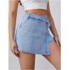 image:imageMakeMeChic Womens Wrap Button Front Denim Skort High Waisted Casual Jean SkortsLight Wash a
