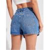 image:imageMakeMeChic Womens Wrap Button Front Denim Skort High Waisted Casual Jean SkortsMedium Wash