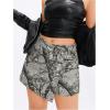 image:imageMakeMeChic Womens Wrap Button Front Denim Skort High Waisted Casual Jean SkortsMulticolor