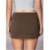 image:imageMakeMeChic Womens Y2k Mini Skirt with Shorts Underneath Skort Mini Micro Short SkirtsBrown a