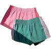 image:imageMakeMeChic Womens 2 Pack Linen Shorts Summer Beach Pajama Boxer ShortsStriped Green Pink