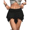 image:imageMakeMeChic Womens Floral Lace Mini Skirt Asymmetrical Ruched Ruffle Hem Y2k Festival Rave Fairy Flowy SkirtsBlack