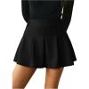 image:imageMakeMeChic Womens Houndstooth Plaid Shorts Pleated High Waisted Business Casual SkortsBlack