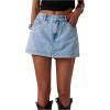 image:imageMakeMeChic Womens Jean Denim Skorts Y2k Mini Skirt Vintage 90s Denim Skirt StreetwearLight Wash