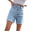 image:imageMakeMeChic Womens Jorts Baggy High Waisted Jean Shorts Casual Raw Hem Straight Leg Denim ShortsBlue B