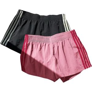 image:imageMakeMeChic Womens 2 Pack Linen Shorts Summer Beach Pajama Boxer ShortsPink Black Striped
