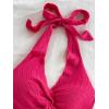 image:imageMakeMeChic Womens Backless Halter Top Twist Deep V Neck Sexy Cute Summer Tank TopRed Violet