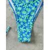 image:imageMakeMeChic Womens Polka Dots Triangle Thong Bikini Sets Floral Cute Bathing Suit SwimsuitsGreen Blue Floral