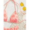 image:imageMakeMeChic Womens Polka Dots Triangle Thong Bikini Sets Floral Cute Bathing Suit SwimsuitsOrange Pink