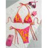 image:imageMakeMeChic Womens Polka Dots Triangle Thong Bikini Sets Floral Cute Bathing Suit SwimsuitsOrange Yellow