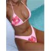 image:imageMakeMeChic Womens Polka Dots Triangle Thong Bikini Sets Floral Cute Bathing Suit SwimsuitsPink
