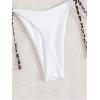 image:imageMakeMeChic Womens Polka Dots Triangle Thong Bikini Sets Floral Cute Bathing Suit SwimsuitsPlain White