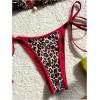 image:imageMakeMeChic Womens Polka Dots Triangle Thong Bikini Sets Floral Cute Bathing Suit SwimsuitsRed and Brown