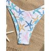 image:imageMakeMeChic Womens Polka Dots Triangle Thong Bikini Sets Floral Cute Bathing Suit SwimsuitsStar White Blue