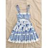 image:imageMakeMeChic Womens Summer Tribal Print Cami Dress Sleeveless A Line Flare Mini Dresses Boho SundressBlue and White