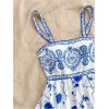image:imageMakeMeChic Womens Summer Tribal Print Cami Dress Sleeveless A Line Flare Mini Dresses Boho SundressBlue and White