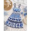 image:imageMakeMeChic Womens Summer Tribal Print Cami Dress Sleeveless A Line Flare Mini Dresses Boho SundressBlue and White B