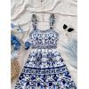 image:imageMakeMeChic Womens Summer Tribal Print Cami Dress Sleeveless A Line Flare Mini Dresses Boho SundressBlue and White C