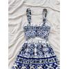 image:imageMakeMeChic Womens Summer Tribal Print Cami Dress Sleeveless A Line Flare Mini Dresses Boho SundressBlue and White C