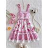 image:imageMakeMeChic Womens Summer Tribal Print Cami Dress Sleeveless A Line Flare Mini Dresses Boho SundressPink
