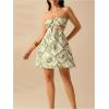 image:imageMakeMeChic Womens Summer Tropical Print Mini Dress Sundress 2025 Halter Backless Cut Out Short DressesMulticolor