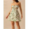 image:imageMakeMeChic Womens Summer Tropical Print Mini Dress Sundress 2025 Halter Backless Cut Out Short DressesMulticolor
