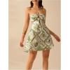 image:imageMakeMeChic Womens Summer Tropical Print Mini Dress Sundress 2025 Halter Backless Cut Out Short DressesMulticolor