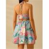 image:imageMakeMeChic Womens Summer Tropical Print Mini Dress Sundress 2025 Halter Backless Cut Out Short DressesMulticolor B
