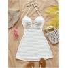 image:imageMakeMeChic Womens Summer Vacation Dress Backless Beach Dress Y2k Halter Mini Dresses SundressWhite