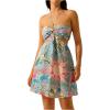 image:imageMakeMeChic Womens Summer Tropical Print Mini Dress Sundress 2025 Halter Backless Cut Out Short DressesMulticolor B
