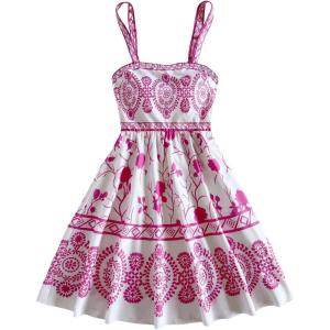image:imageMakeMeChic Womens Summer Tribal Print Cami Dress Sleeveless A Line Flare Mini Dresses Boho SundressPink