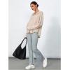 image:imageMakeMeChic Womens Maternity Hoodie Drawstring Half Zip Long Sleeve Tops Pregnancy SweatshirtKhaki