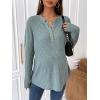 image:imageMakeMeChic Womens Maternity Long Sleeve Shirts Round Neck Loose Pregnancy Tee TopsOlive Green